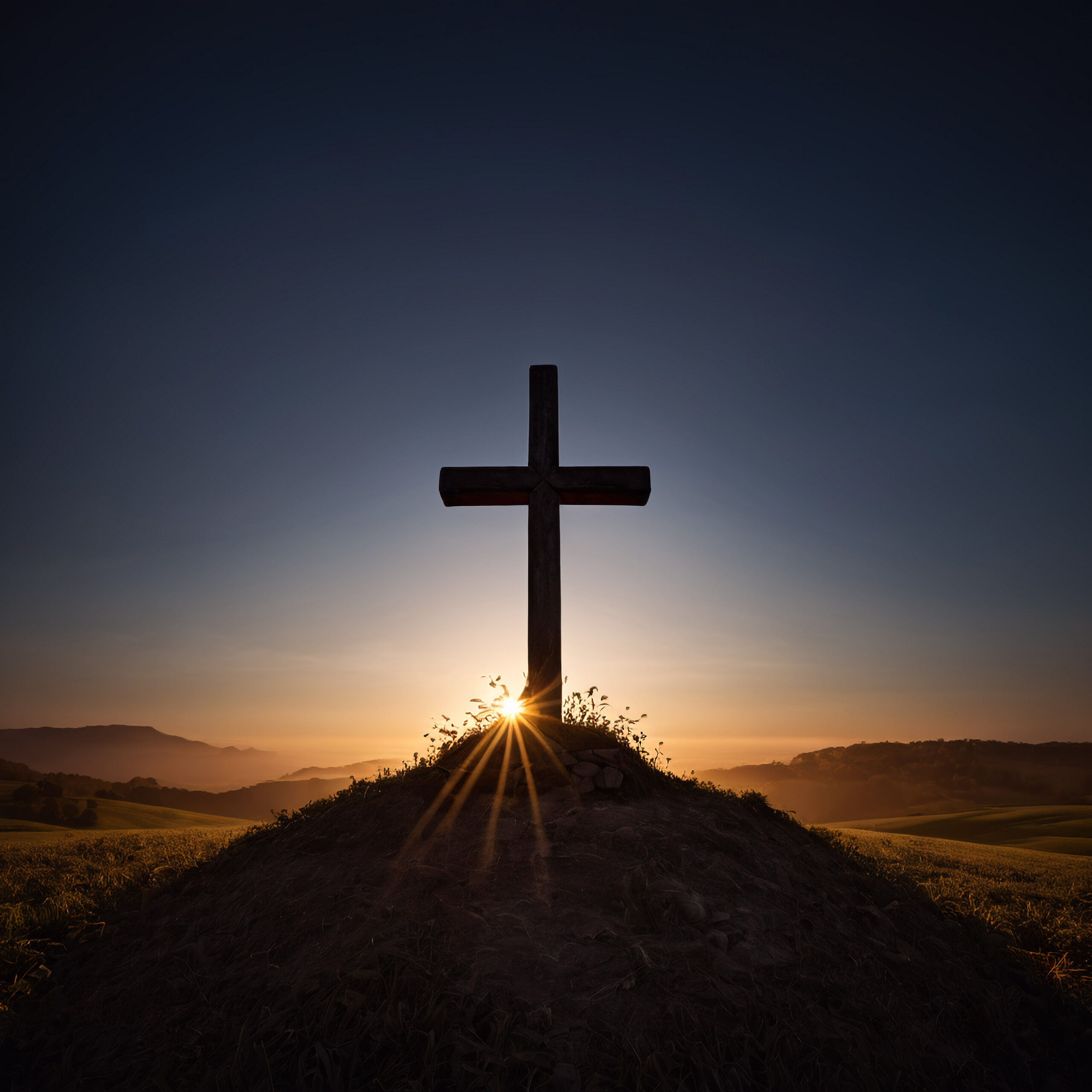 Kreuz im Sonnenaufgang